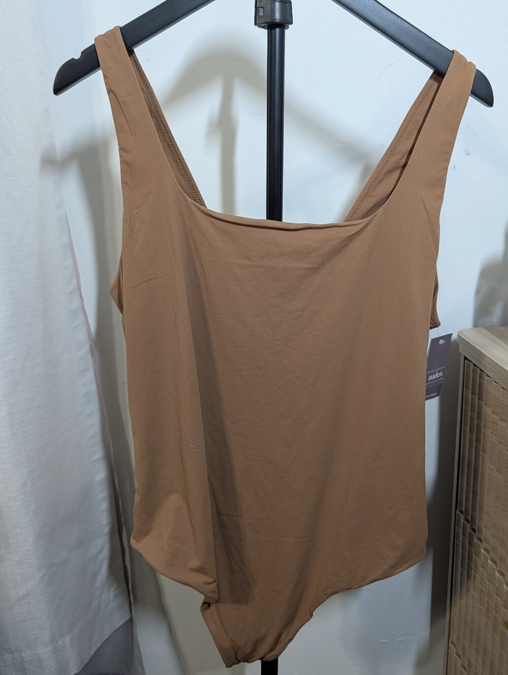 Target Women’s Square Neck Tank Bodysuit - Tan Brown